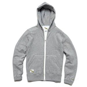 Tracksmith Sz M Hoodie Sweatshirt Full Zip Cotton Blend Heather Gray
